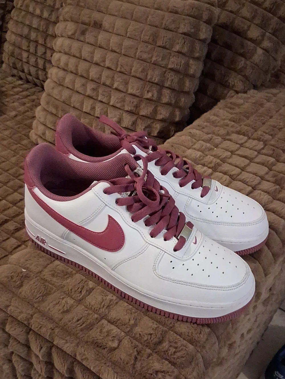 Nike Air Force 1 Low — White with Rose Accent